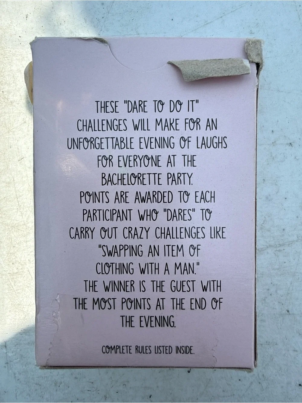 Dare To Do It! Party Game - Pink and Gold